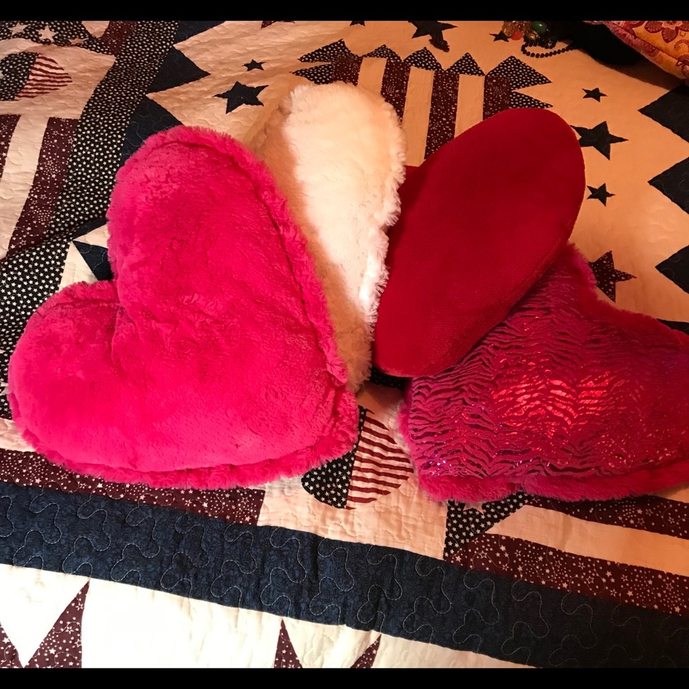 4 Heart shaped pillows